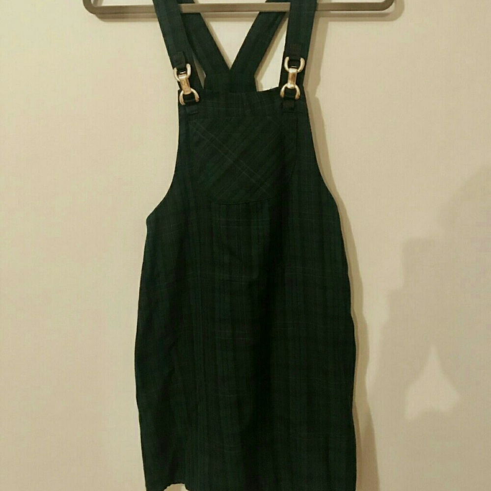 Vintage plaid overall dress